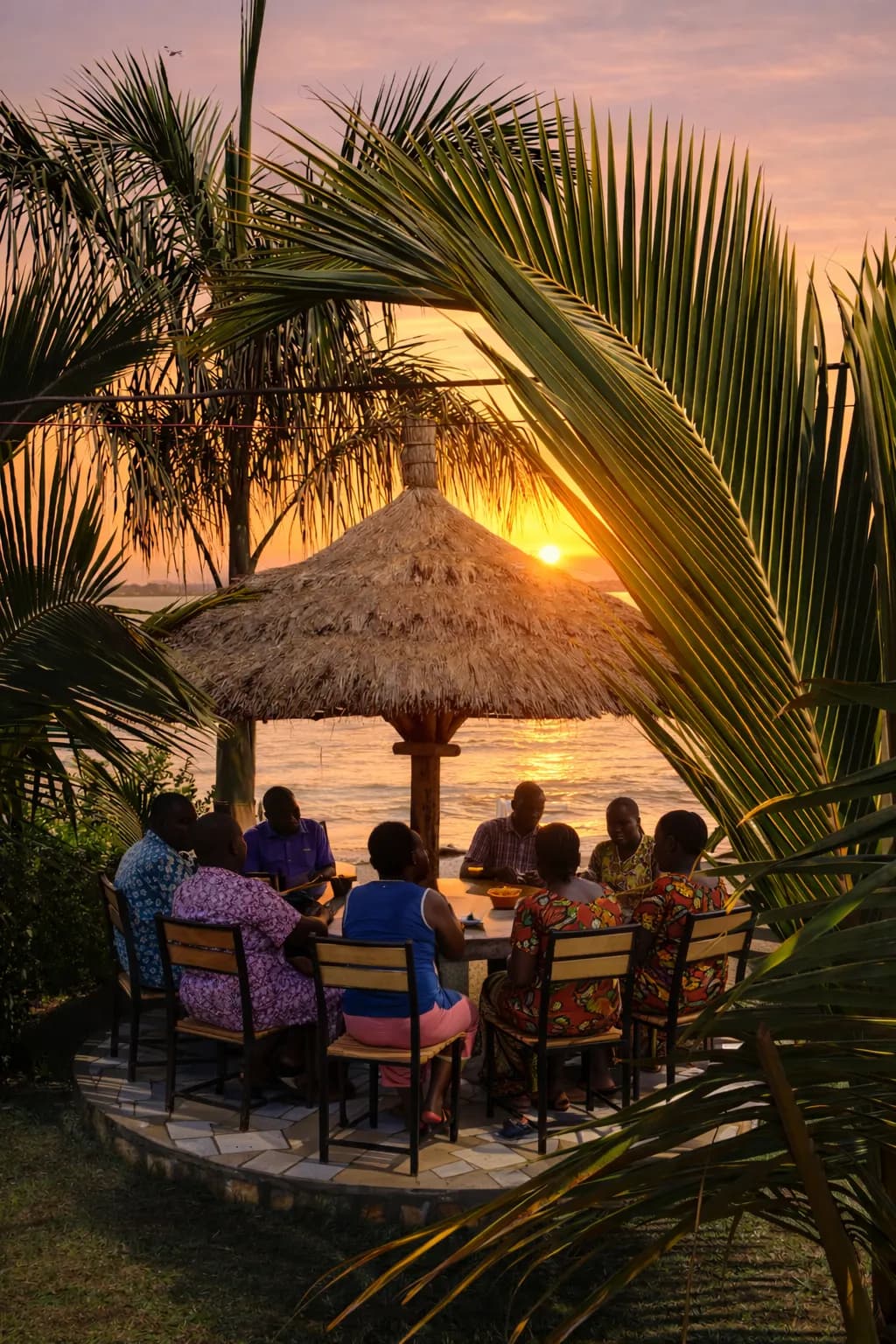 Coconut Beach — group sunset